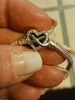 Pandora Sterling Silver Heart Clasp Snake Chain Bracelet - Silver